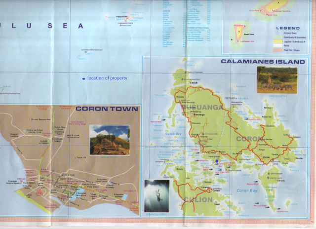 Map showing location of shipwrecks very near the property